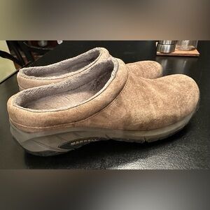 Women’s Merrell Slip-on Clog Outdoor Tan Suede  Shoe 8.5 Eur 39